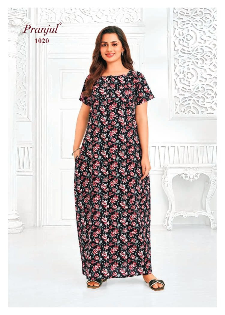 Pragati Vol 10 Pranjul Cotton Night Gowns Wholesale Price
