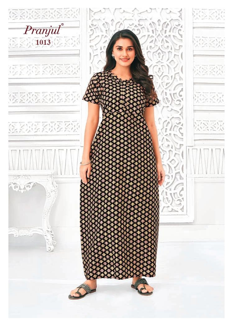 Pragati Vol 10 Pranjul Cotton Night Gowns Wholesale Price