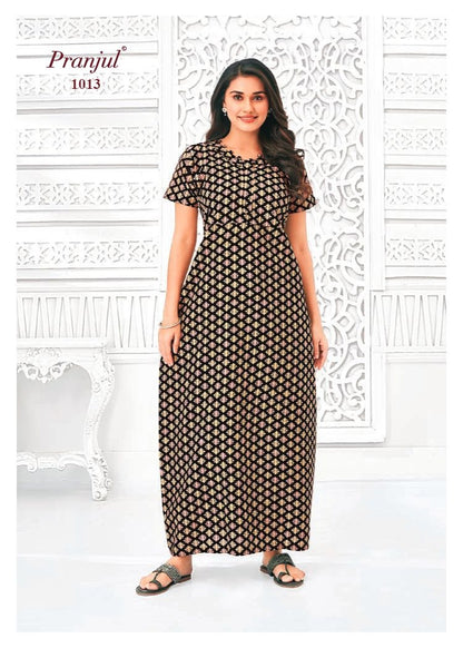 Pragati Vol 10 Pranjul Cotton Night Gowns Wholesale Price