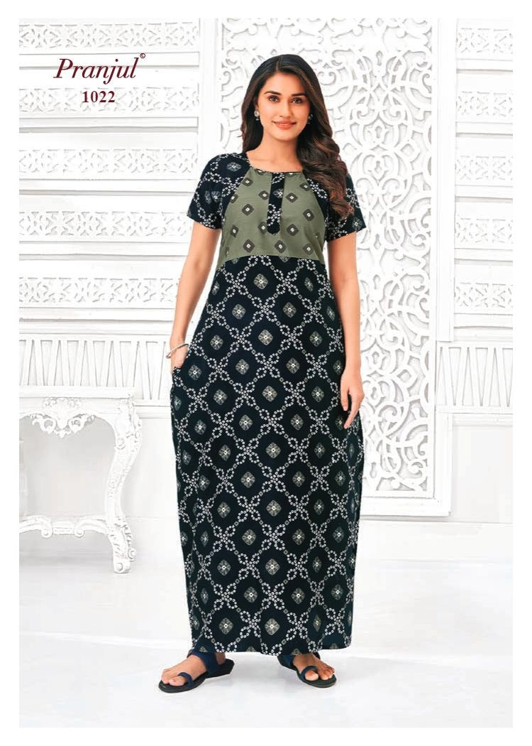 Pragati Vol 10 Pranjul Cotton Night Gowns Wholesale Price