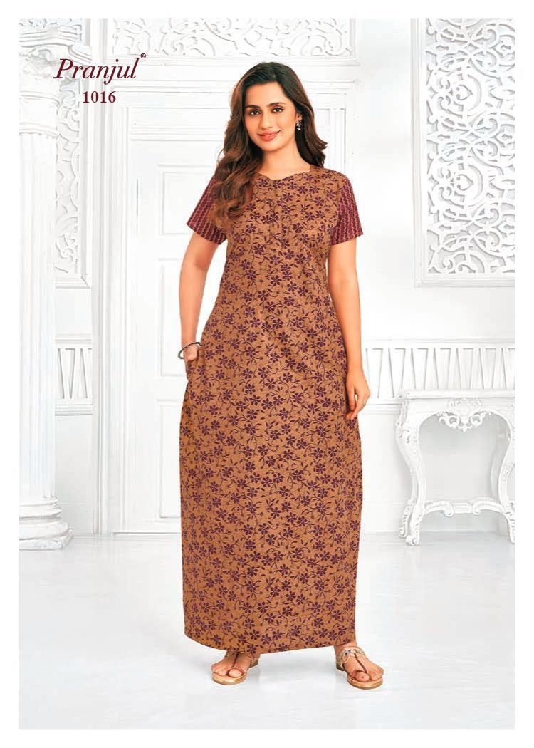 Pragati Vol 10 Pranjul Cotton Night Gowns Wholesale Price