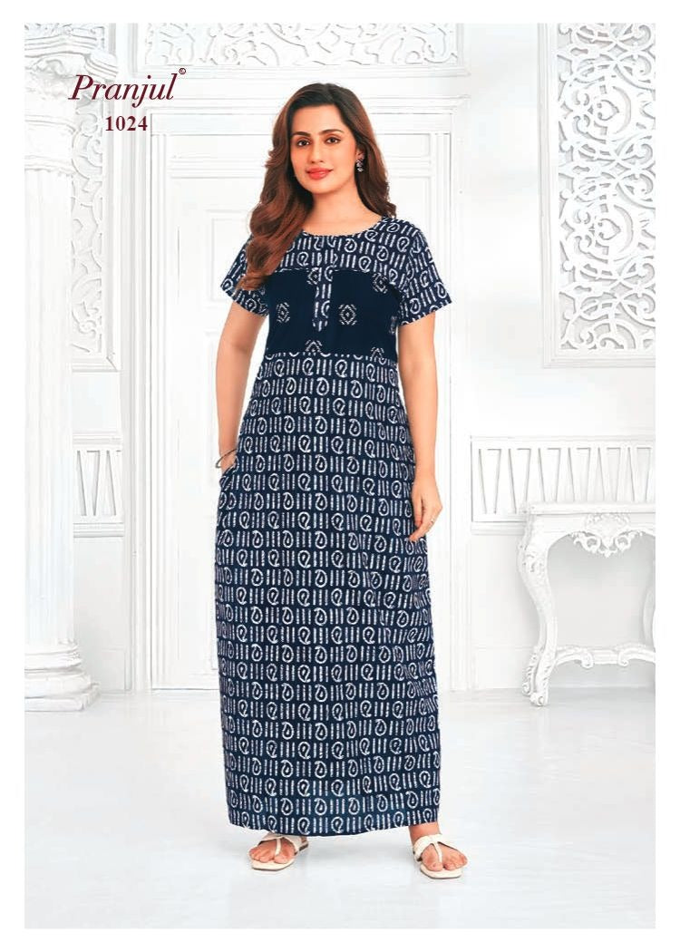 Pragati Vol 10 Pranjul Cotton Night Gowns Wholesale Price