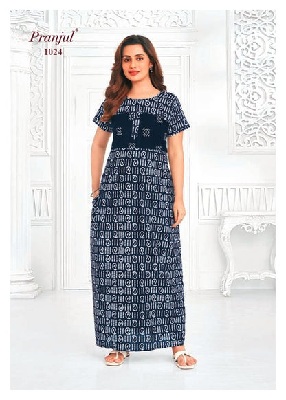 Pragati Vol 10 Pranjul Cotton Night Gowns Wholesale Price
