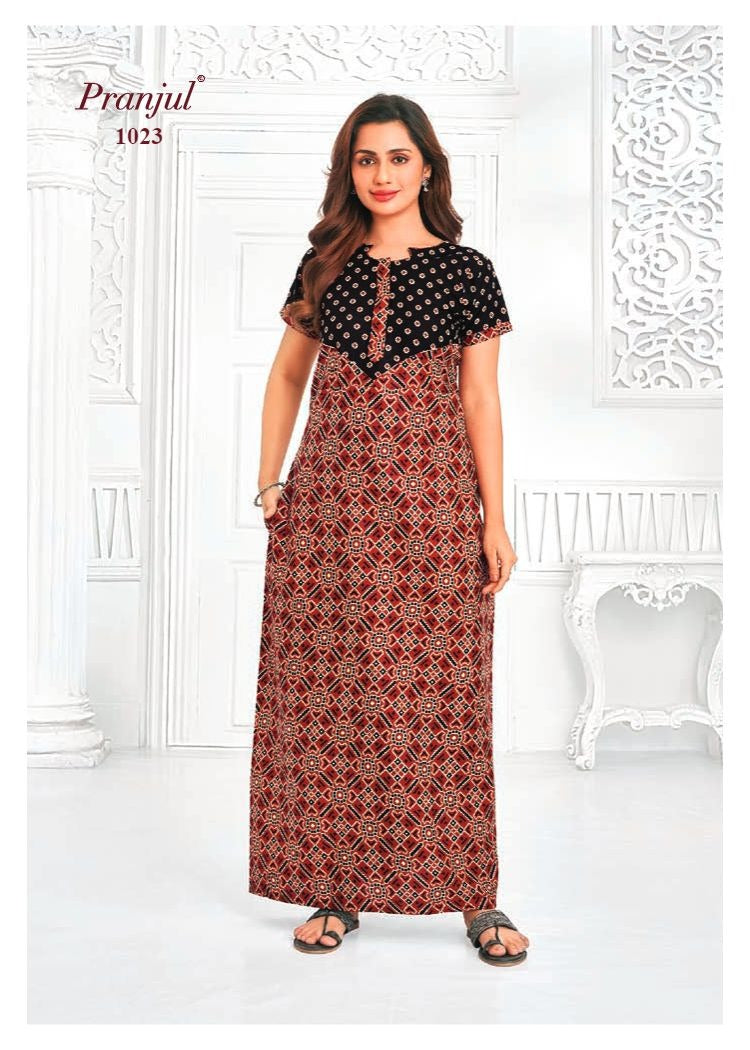 Pragati Vol 10 Pranjul Cotton Night Gowns Wholesale Price