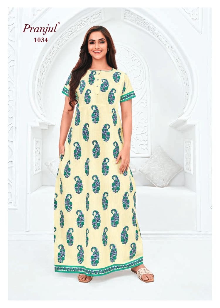 Pragati Vol 10 Pranjul Cotton Night Gowns Wholesale Price