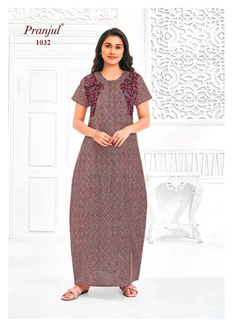 Pragati Vol 10 Pranjul Cotton Night Gowns Wholesale Price