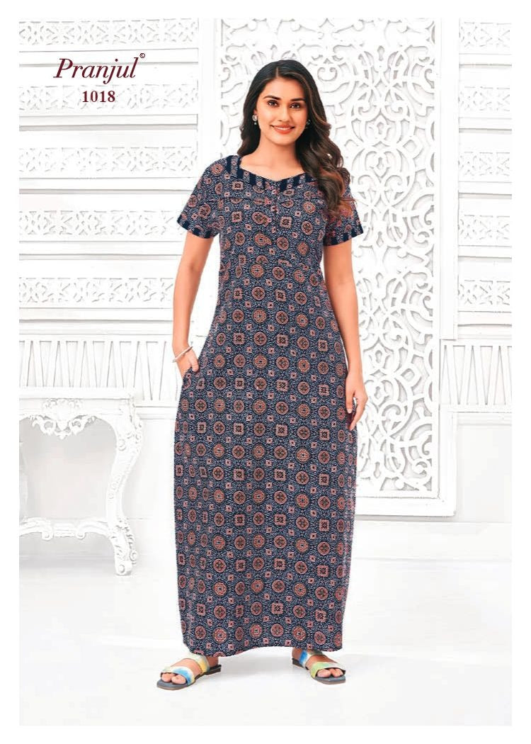Pragati Vol 10 Pranjul Cotton Night Gowns Wholesale Price