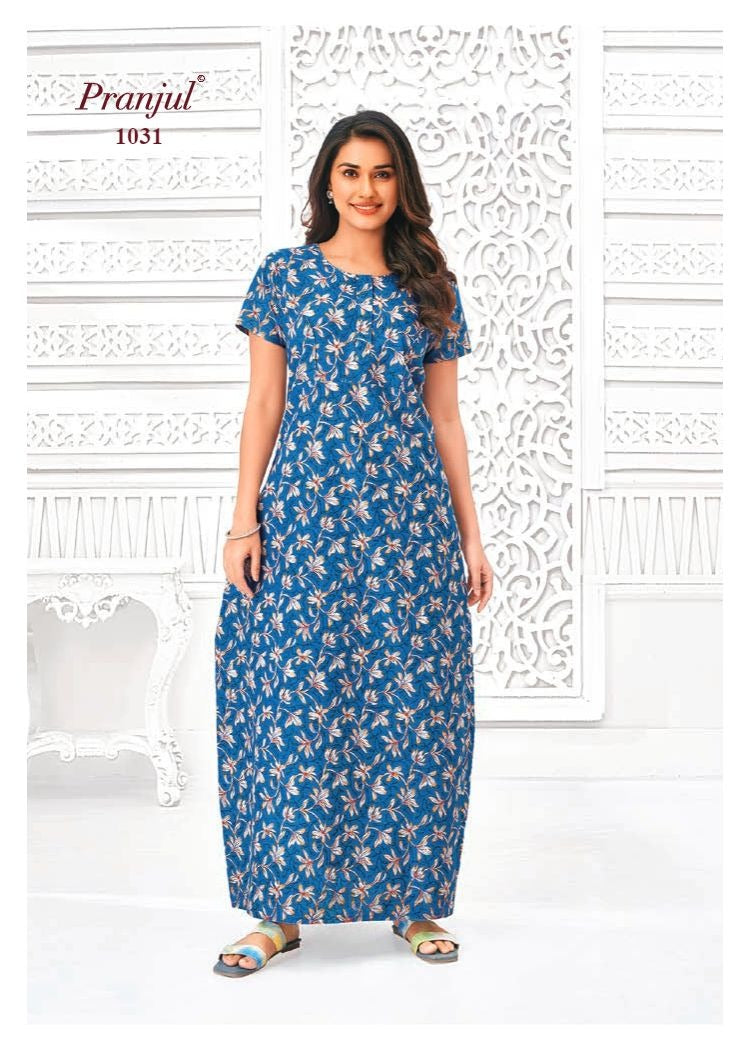 Pragati Vol 10 Pranjul Cotton Night Gowns Wholesale Price