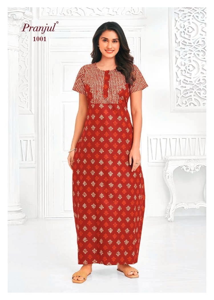 Pragati Vol 10 Pranjul Cotton Night Gowns Wholesale Price