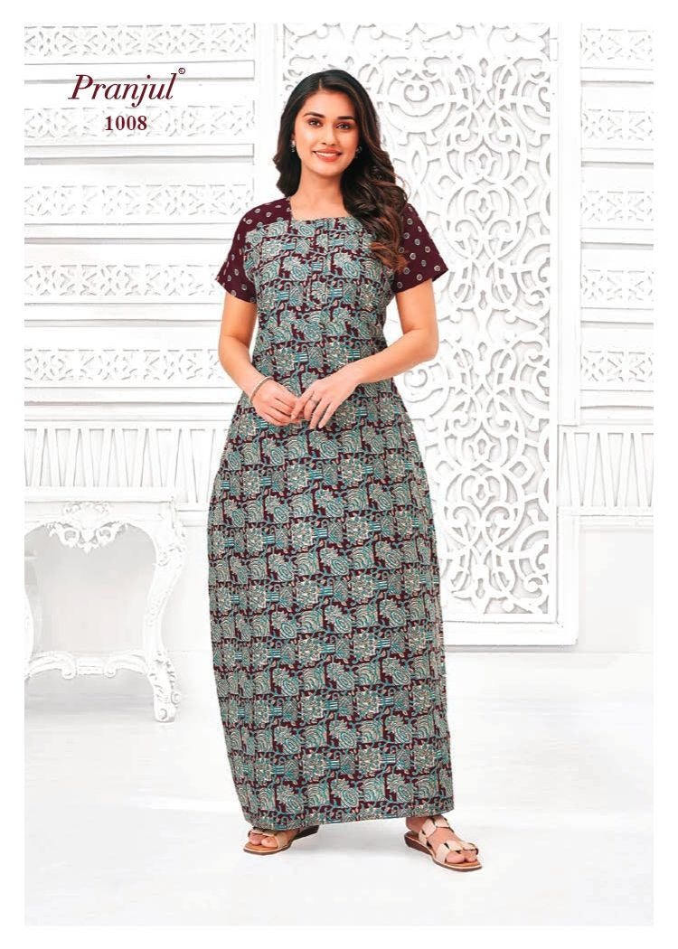 Pragati Vol 10 Pranjul Cotton Night Gowns Wholesale Price