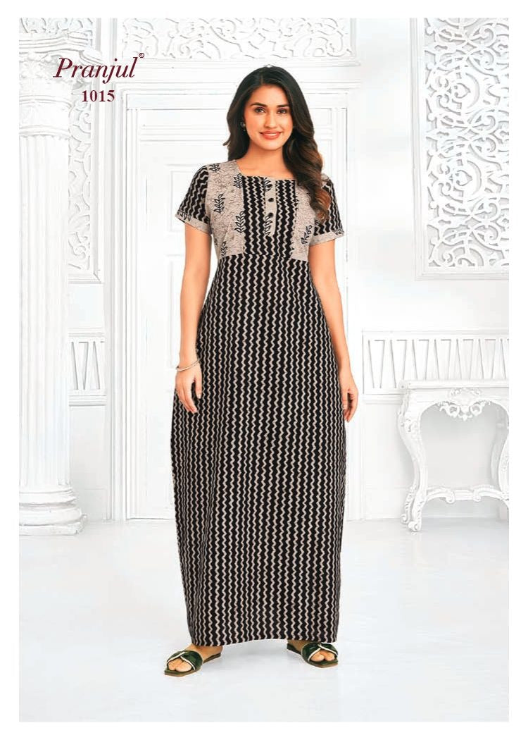 Pragati Vol 10 Pranjul Cotton Night Gowns Wholesale Price