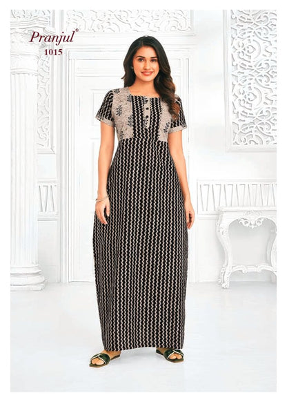Pragati Vol 10 Pranjul Cotton Night Gowns Wholesale Price