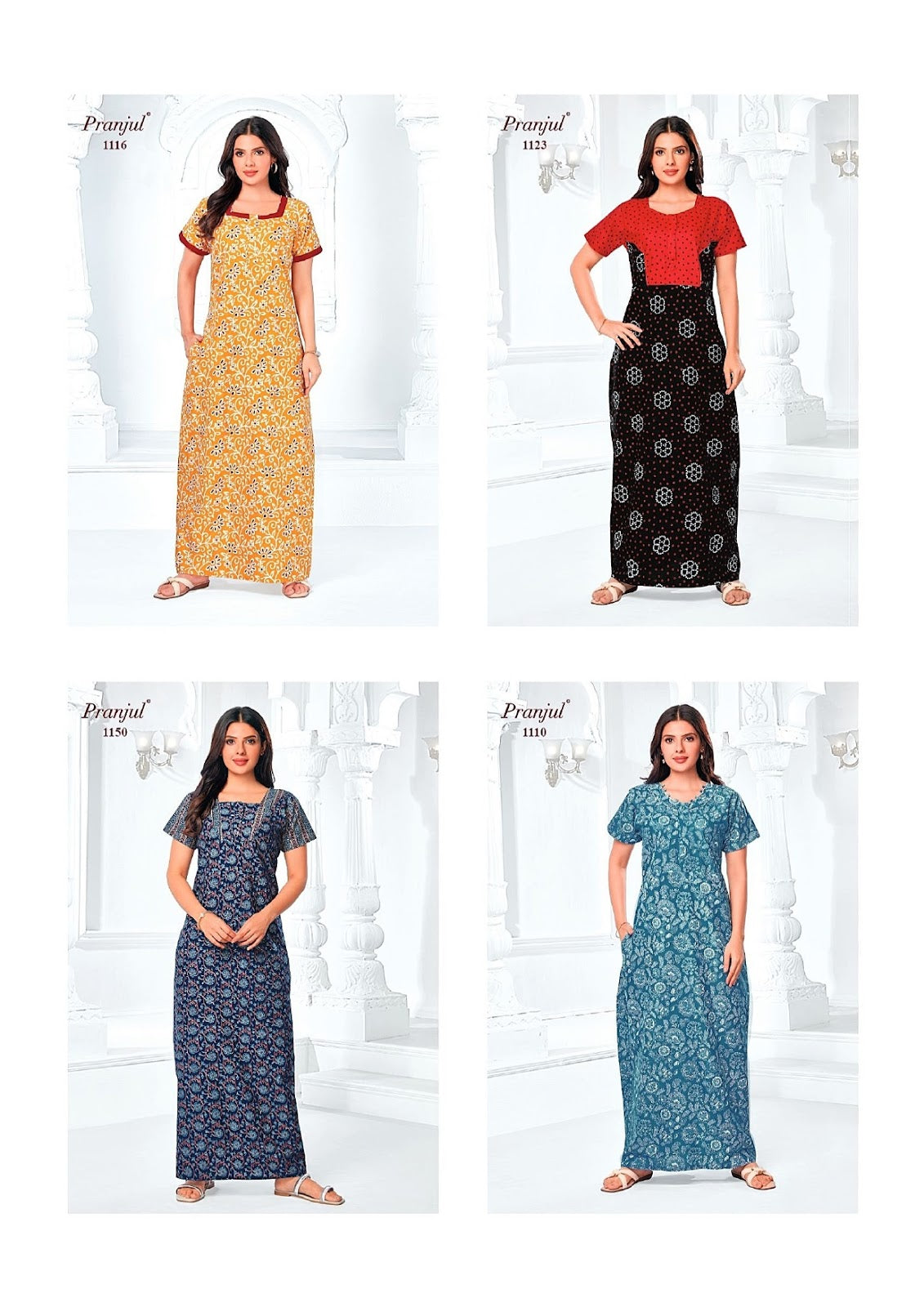 Pragati Vol 11 Pranjul Cotton Night Gowns Wholesale