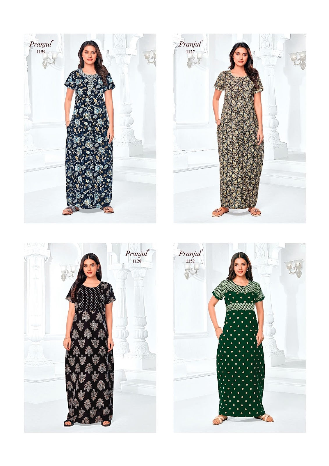 Pragati Vol 11 Pranjul Cotton Night Gowns Wholesale