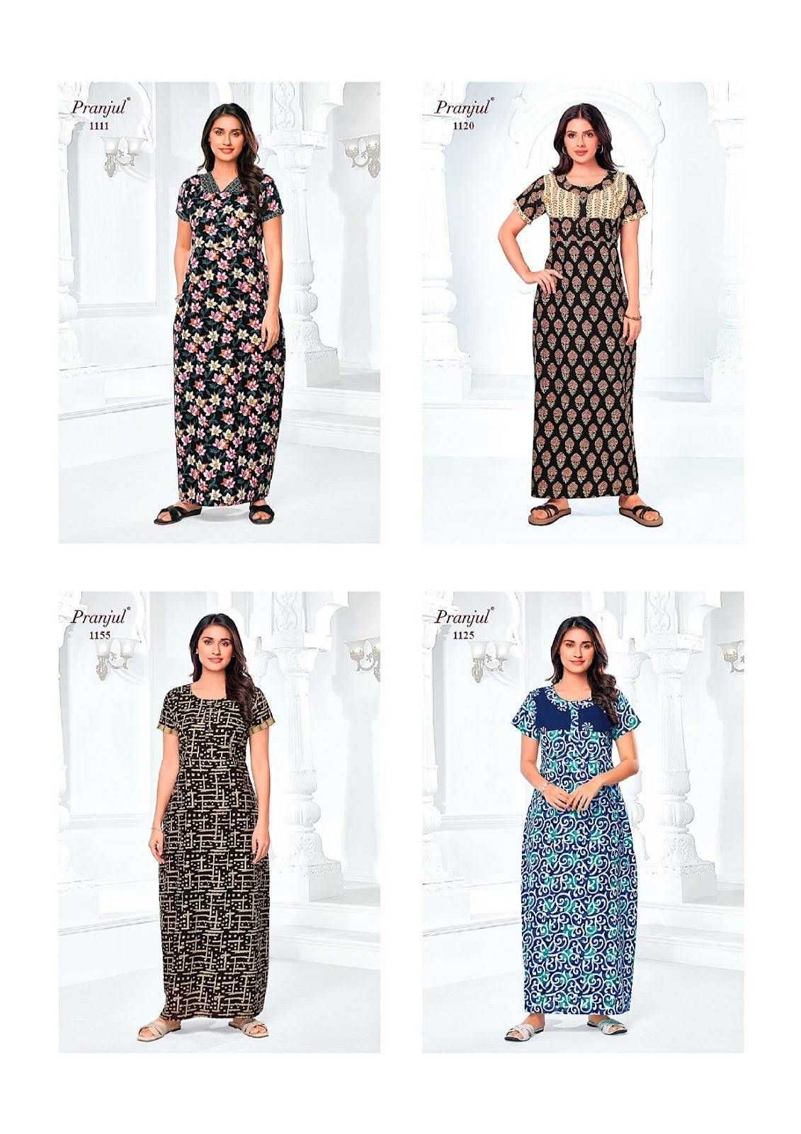 Pragati Vol 11 Pranjul Cotton Night Gowns Wholesale