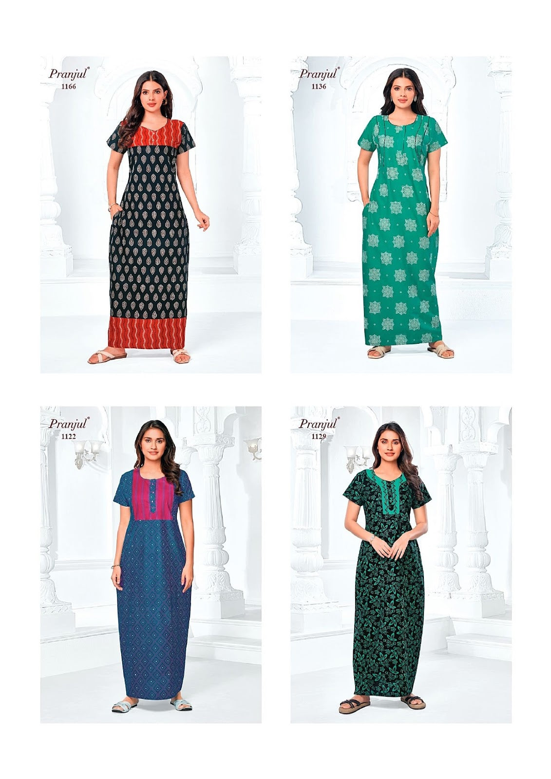 Pragati Vol 11 Pranjul Cotton Night Gowns Wholesale