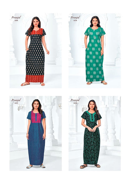 Pragati Vol 11 Pranjul Cotton Night Gowns Wholesale