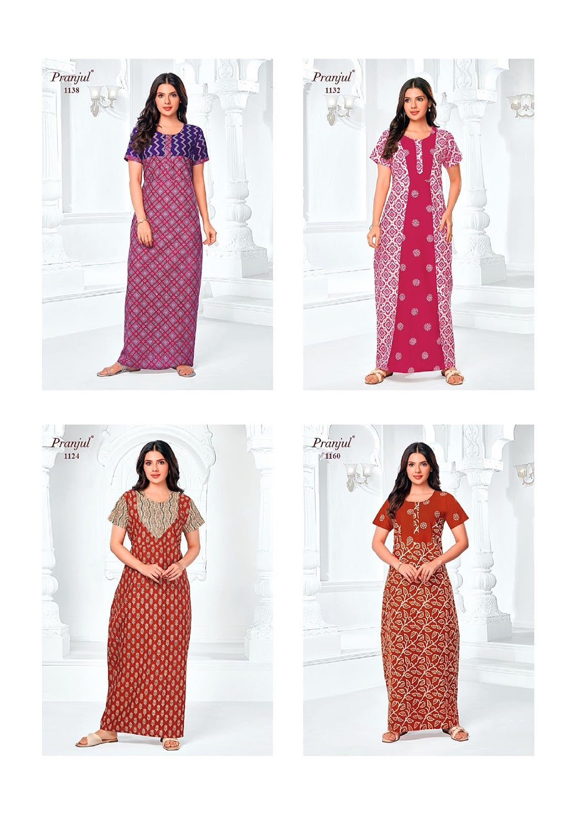 Pragati Vol 11 Pranjul Cotton Night Gowns Wholesale