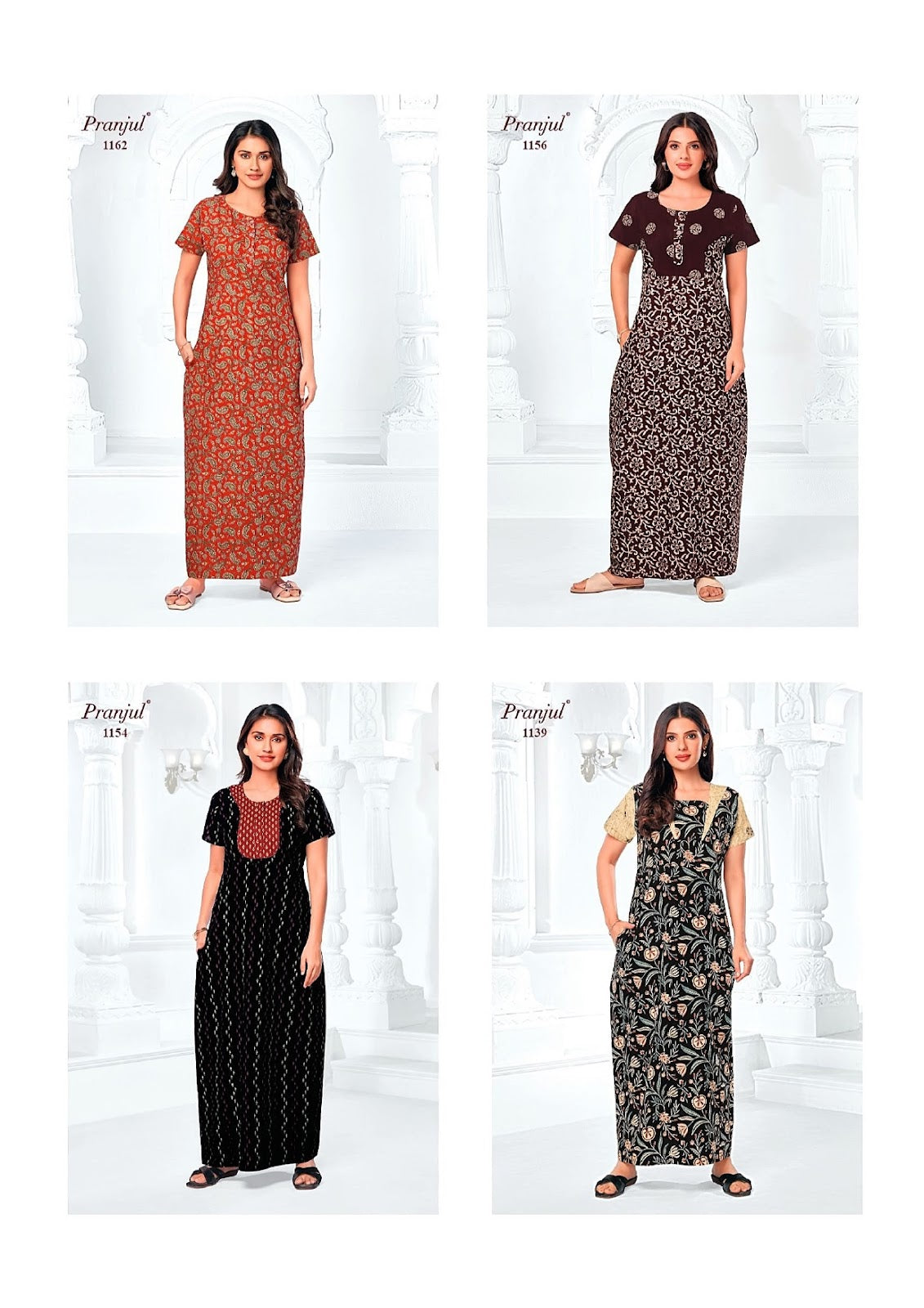 Pragati Vol 11 Pranjul Cotton Night Gowns Wholesale