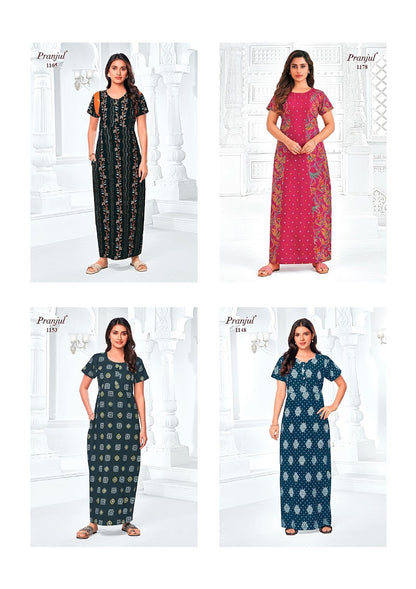 Pragati Vol 11 Pranjul Cotton Night Gowns Wholesale