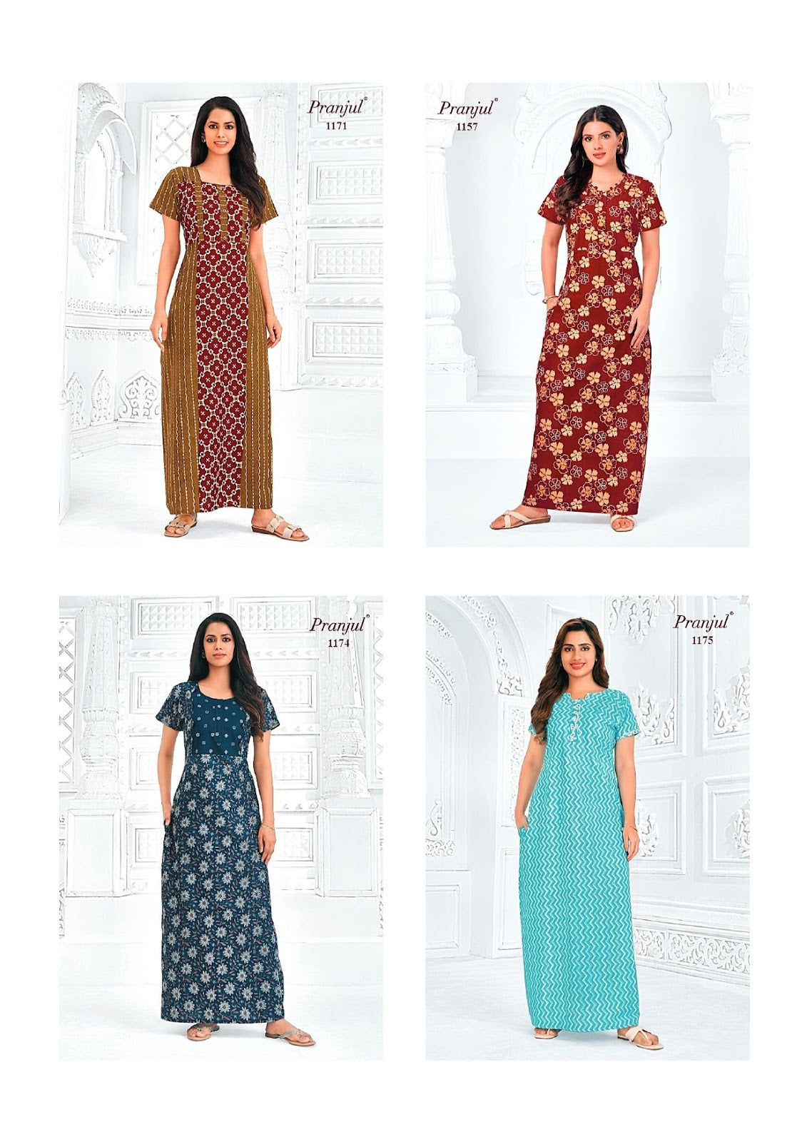 Pragati Vol 11 Pranjul Cotton Night Gowns Wholesale