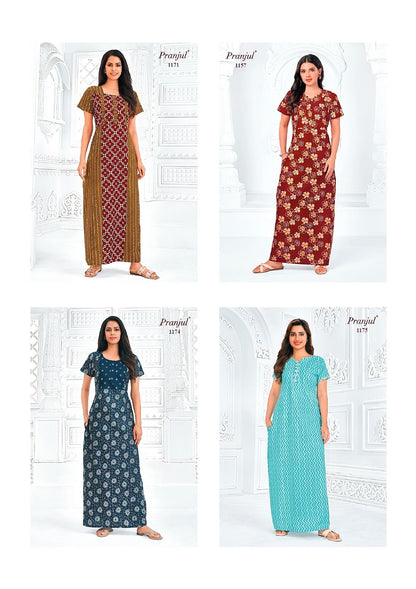 Pragati Vol 11 Pranjul Cotton Night Gowns Wholesale