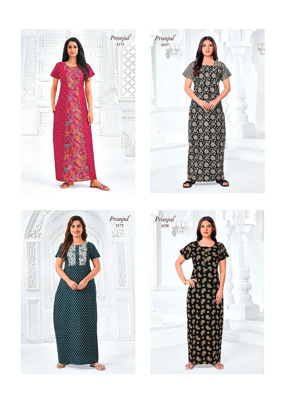 Pragati Vol 11 Pranjul Cotton Night Gowns Wholesale