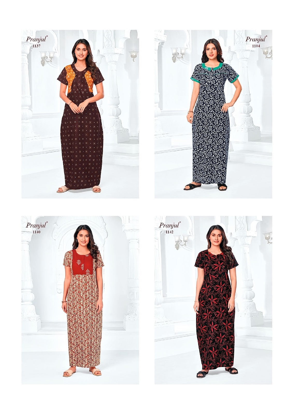 Pragati Vol 11 Pranjul Cotton Night Gowns Wholesale