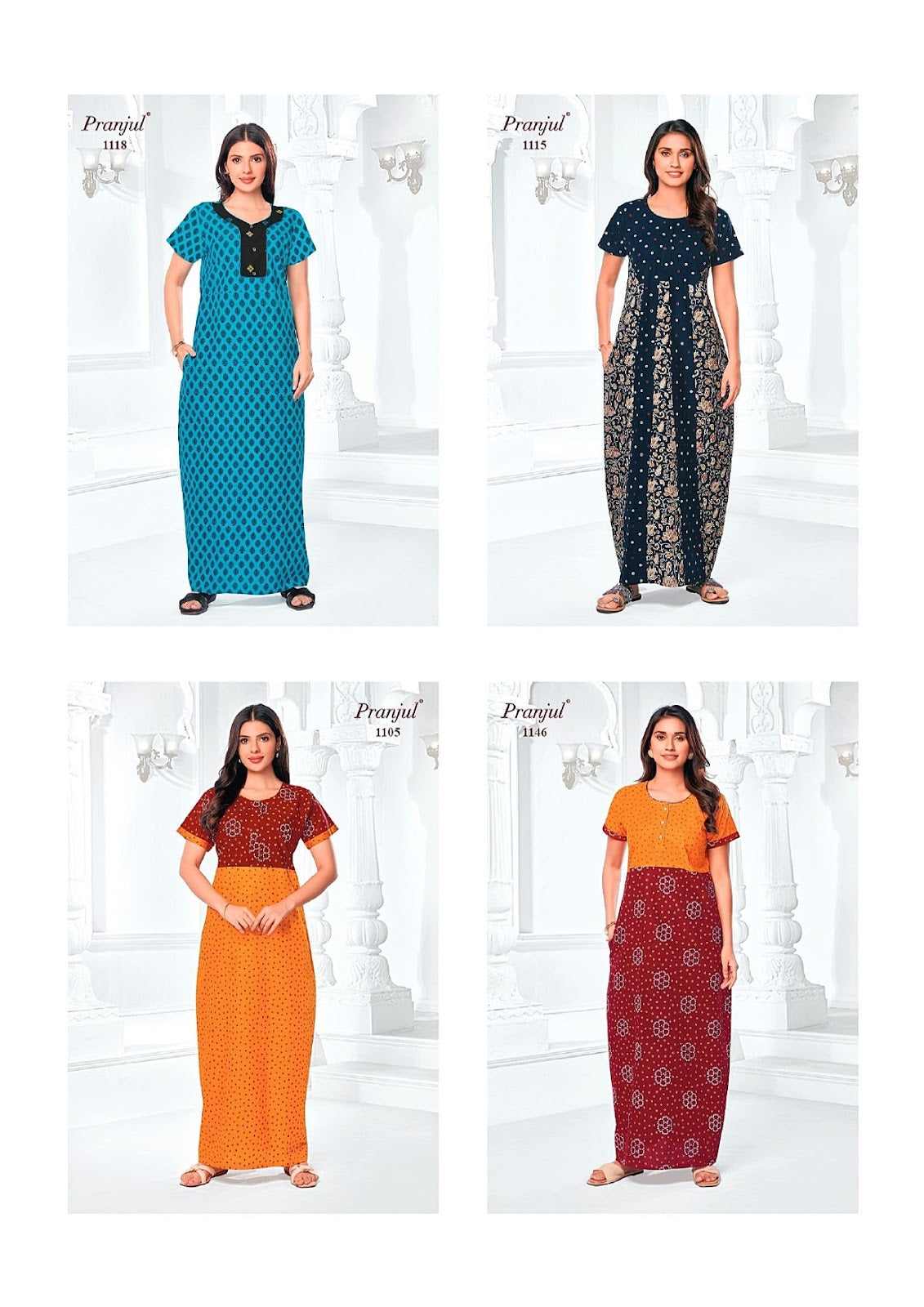 Pragati Vol 11 Pranjul Cotton Night Gowns Wholesale