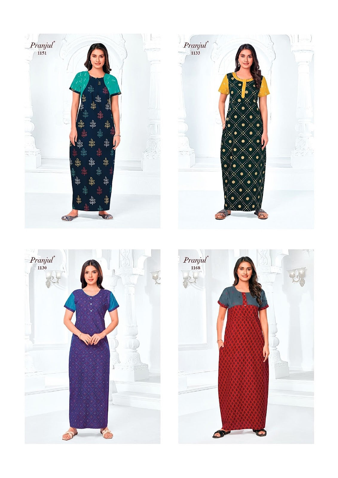 Pragati Vol 11 Pranjul Cotton Night Gowns Wholesale