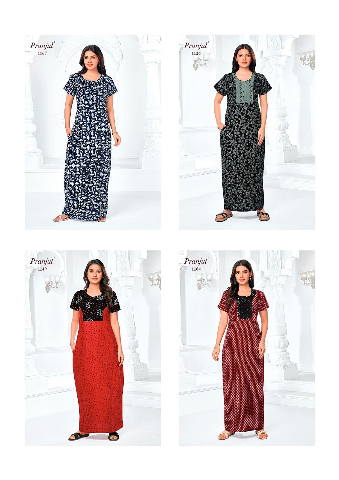 Pragati Vol 11 Pranjul Cotton Night Gowns Wholesale