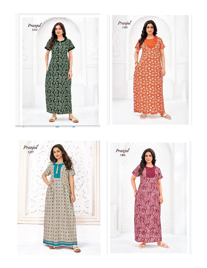 Pragati Vol 12 Pranjul Cotton Night Gowns Manufacturer Gujarat