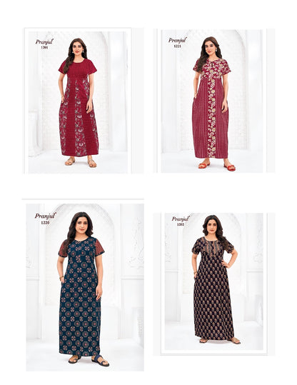 Pragati Vol 12 Pranjul Cotton Night Gowns Manufacturer Gujarat