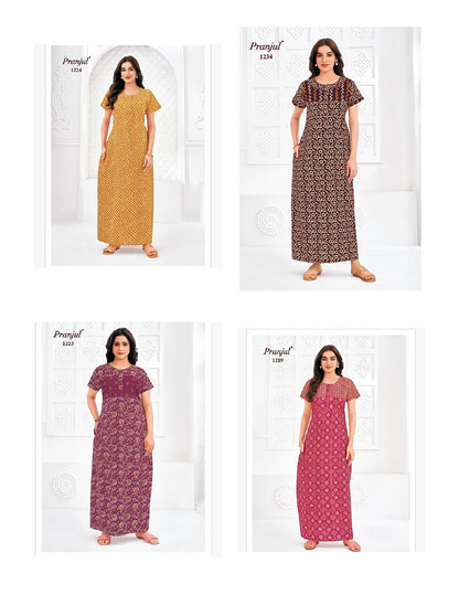 Pragati Vol 12 Pranjul Cotton Night Gowns Manufacturer Gujarat