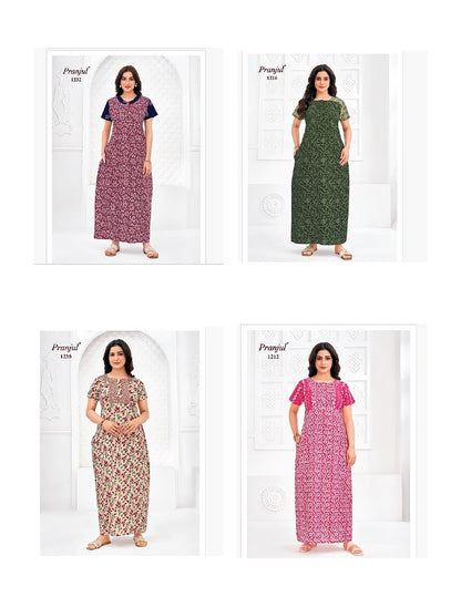 Pragati Vol 12 Pranjul Cotton Night Gowns Manufacturer Gujarat