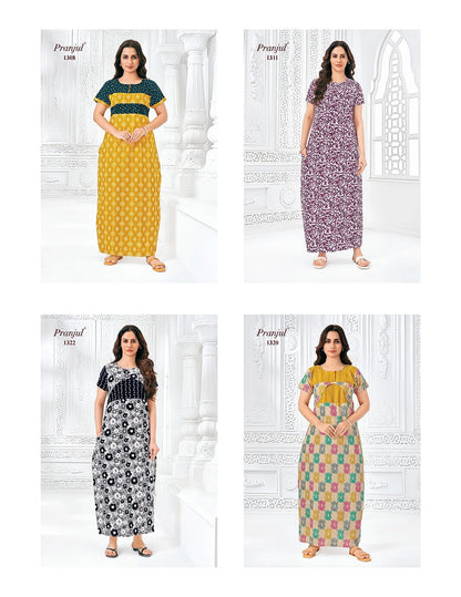 Pragati Vol 13 Pranjul Cotton Night Gowns Supplier Gujarat