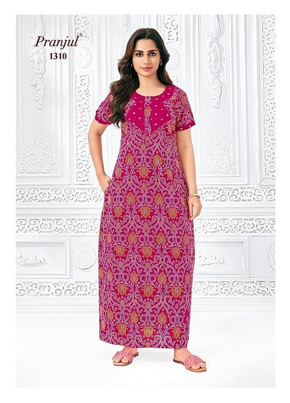 Pragati Vol 13 Pranjul Cotton Night Gowns Supplier Gujarat