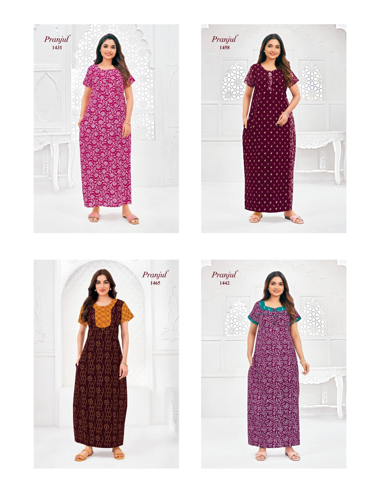 Pragati Vol 14 Pranjul Cotton Night Gowns Exporter Gujarat