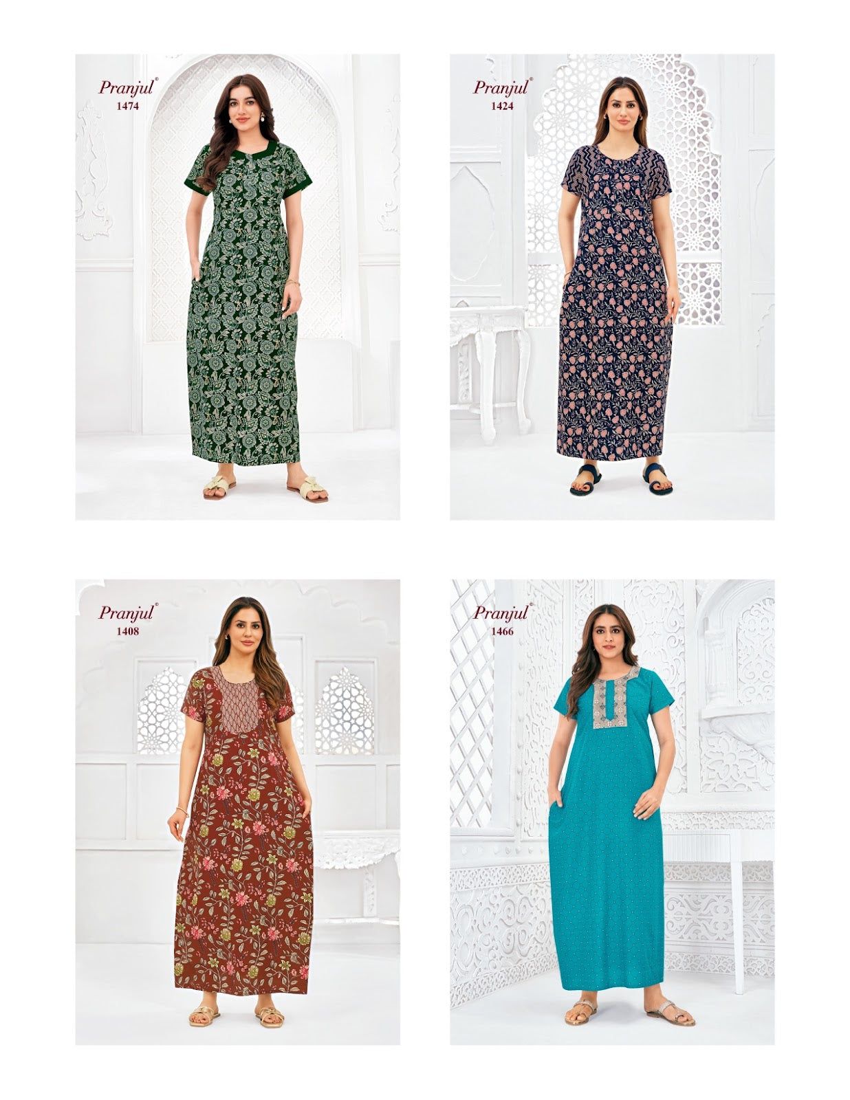 Pragati Vol 14 Pranjul Cotton Night Gowns Exporter Gujarat