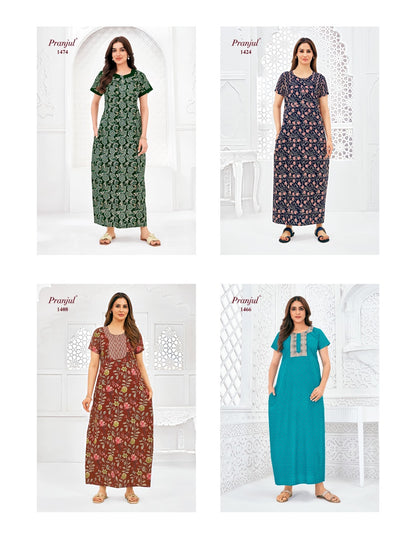 Pragati Vol 14 Pranjul Cotton Night Gowns Exporter Gujarat