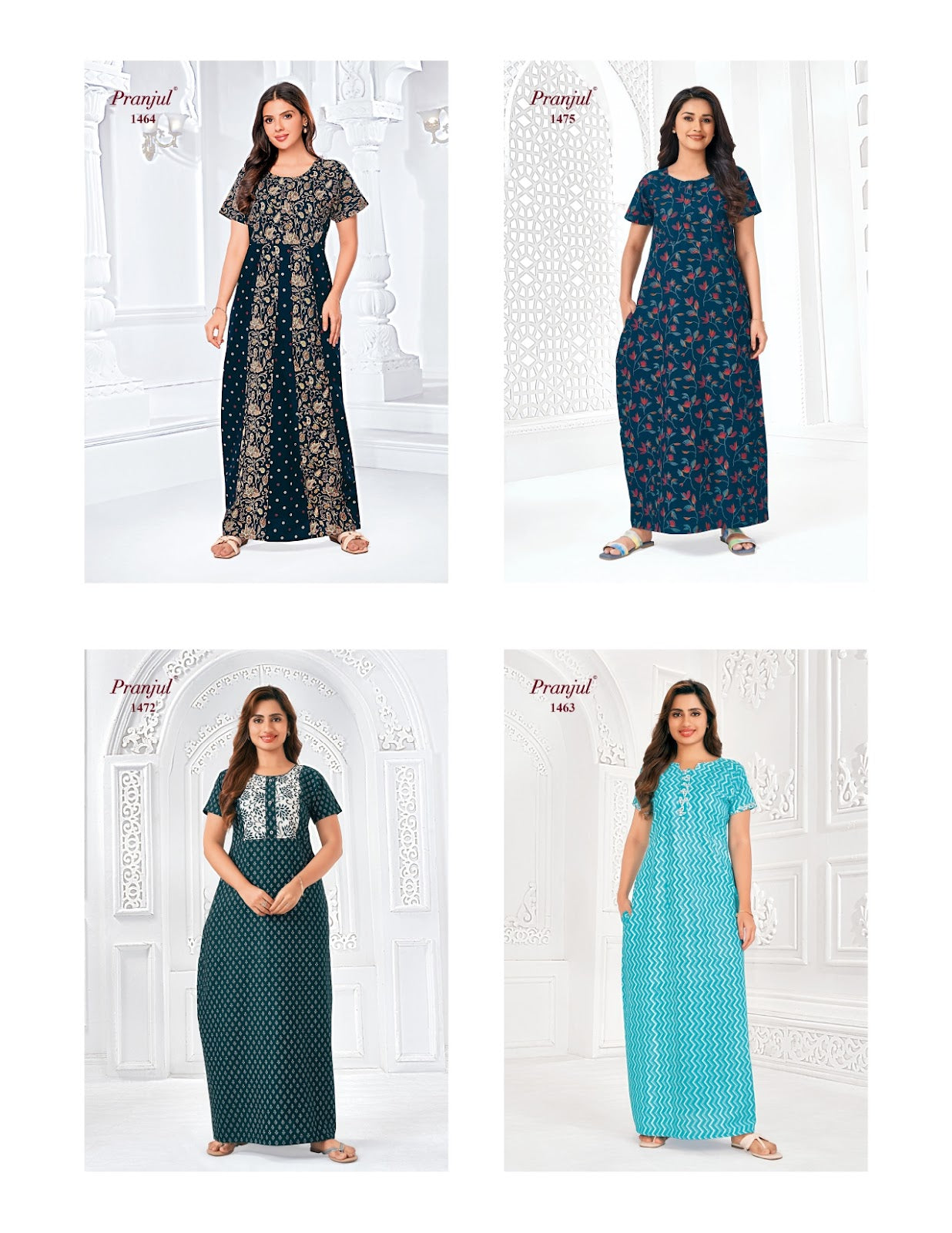 Pragati Vol 14 Pranjul Cotton Night Gowns Exporter Gujarat