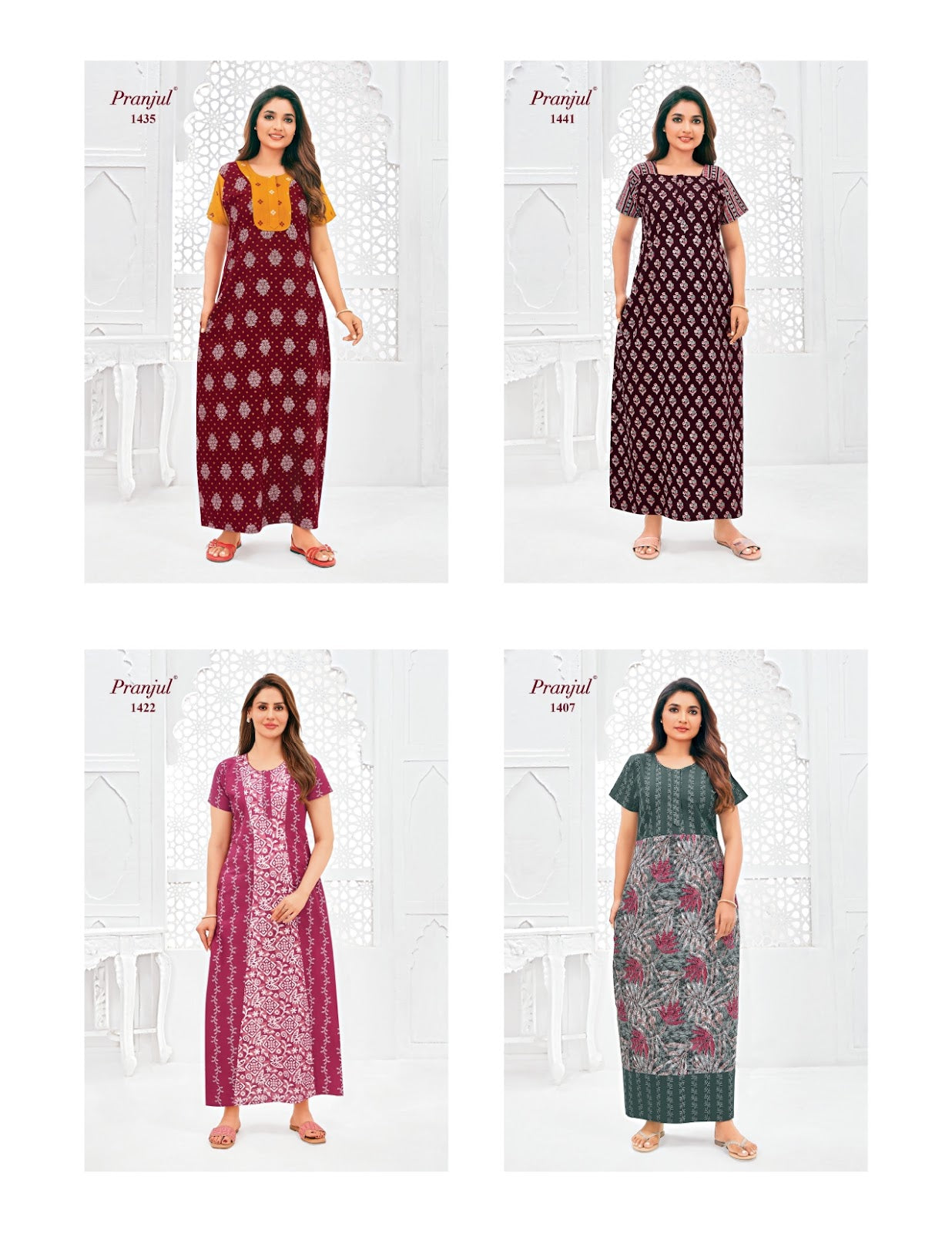 Pragati Vol 14 Pranjul Cotton Night Gowns Exporter Gujarat