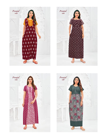 Pragati Vol 14 Pranjul Cotton Night Gowns Exporter Gujarat