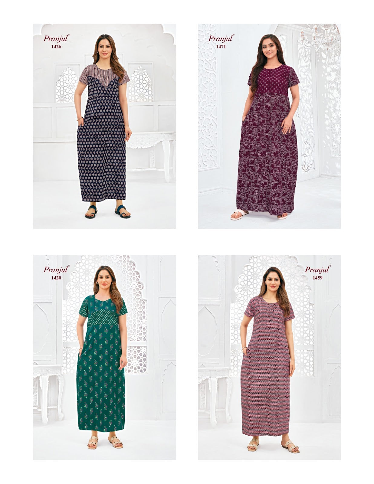 Pragati Vol 14 Pranjul Cotton Night Gowns Exporter Gujarat