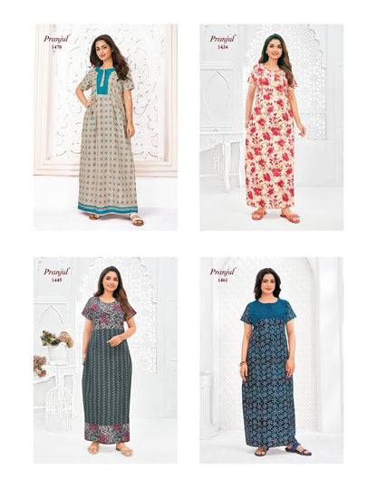Pragati Vol 14 Pranjul Cotton Night Gowns Exporter Gujarat