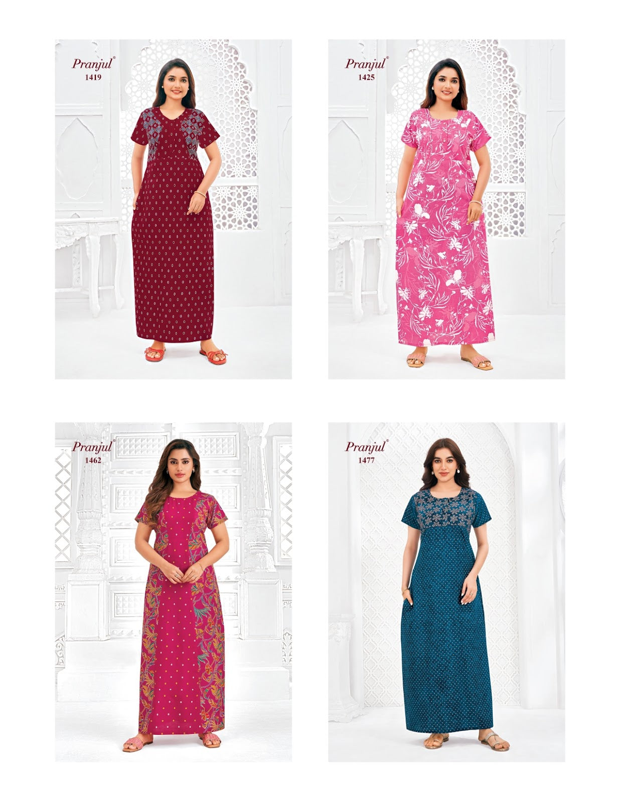 Pragati Vol 14 Pranjul Cotton Night Gowns Exporter Gujarat