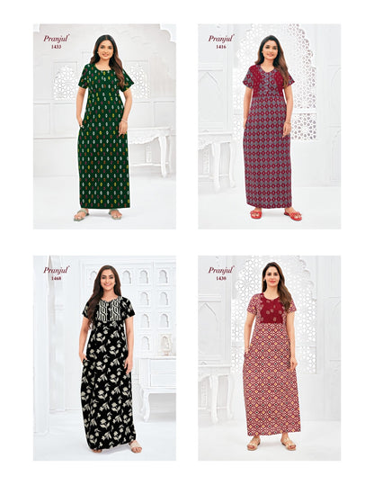 Pragati Vol 14 Pranjul Cotton Night Gowns Exporter Gujarat