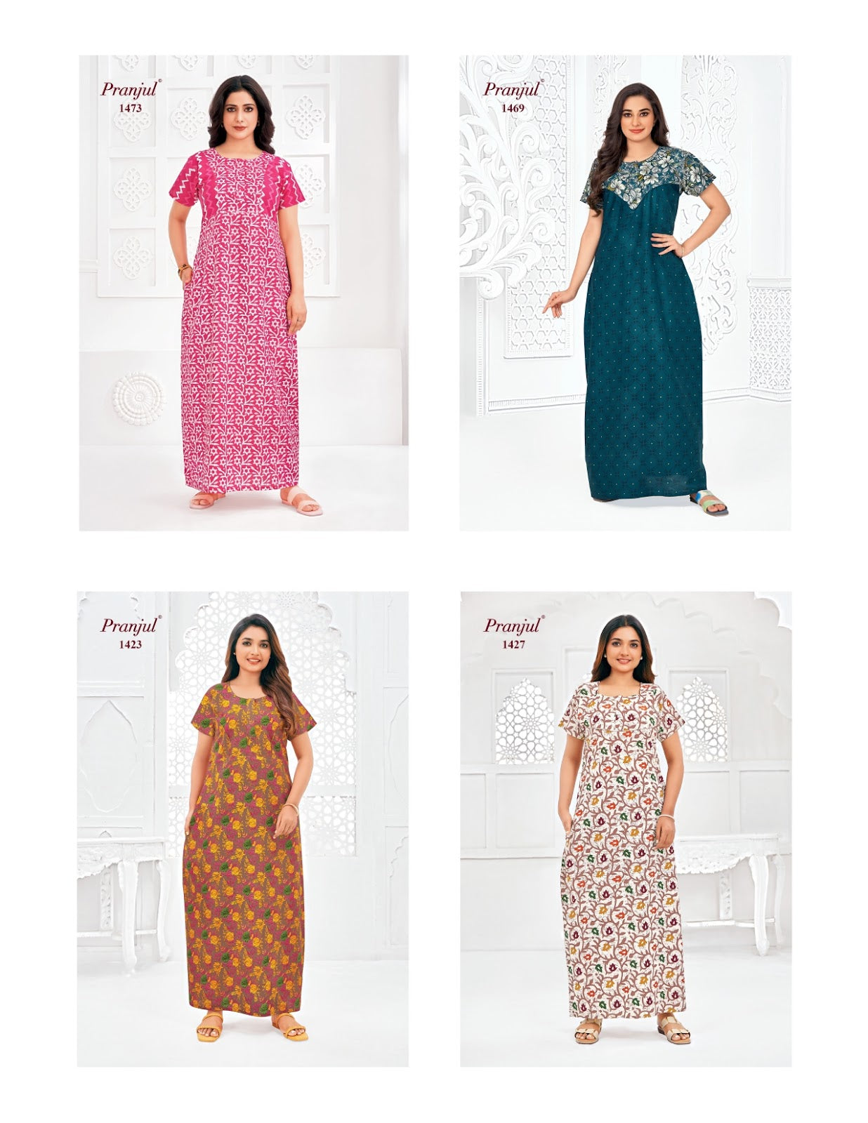 Pragati Vol 14 Pranjul Cotton Night Gowns Exporter Gujarat