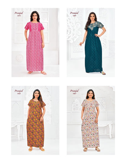 Pragati Vol 14 Pranjul Cotton Night Gowns Exporter Gujarat