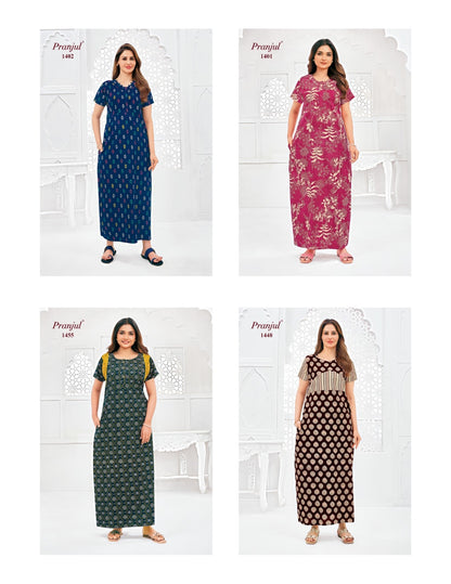 Pragati Vol 14 Pranjul Cotton Night Gowns Exporter Gujarat